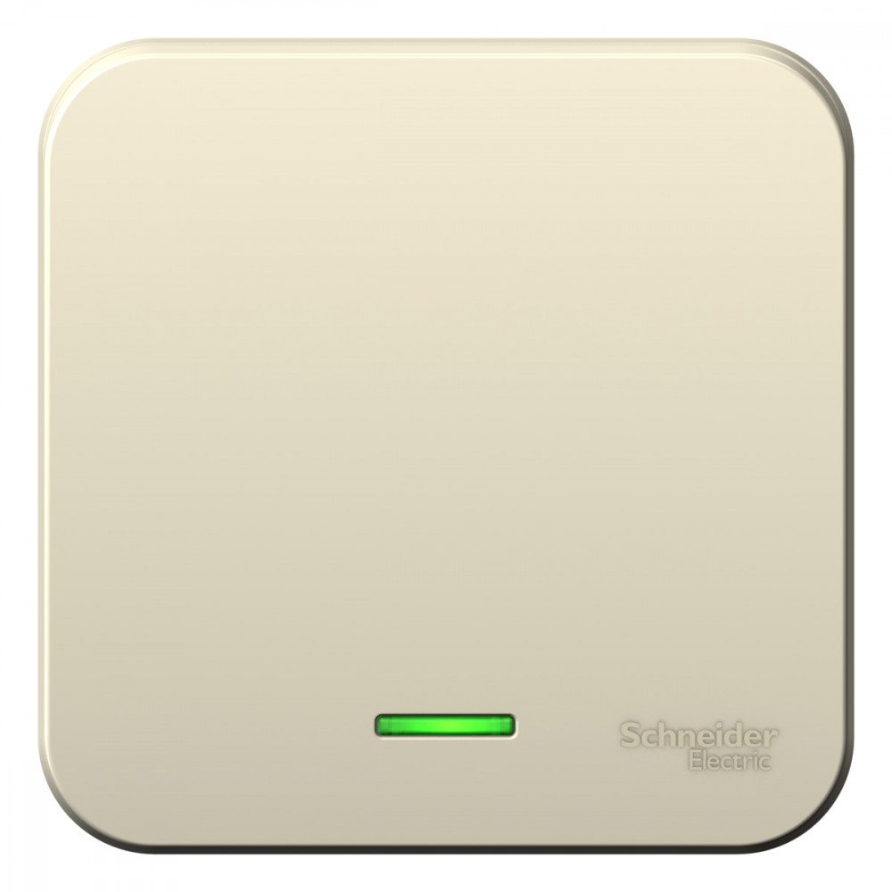 BLANCA О/У 1-клавишный ВЫКЛЮЧАТЕЛЬ (сх.1) с подсветкой, 6А, 250В, МОЛОЧНЫЙ