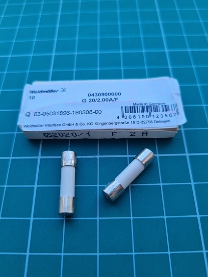 Вставка плавкая G 20/2.00A/F 0430900000 Weidmueller