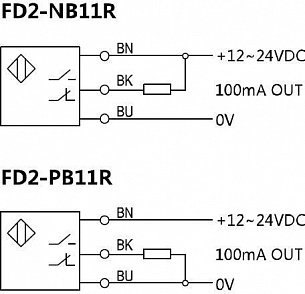 LANBAO FD2-NB11R оптоволоконный датчик NPN NO/NC