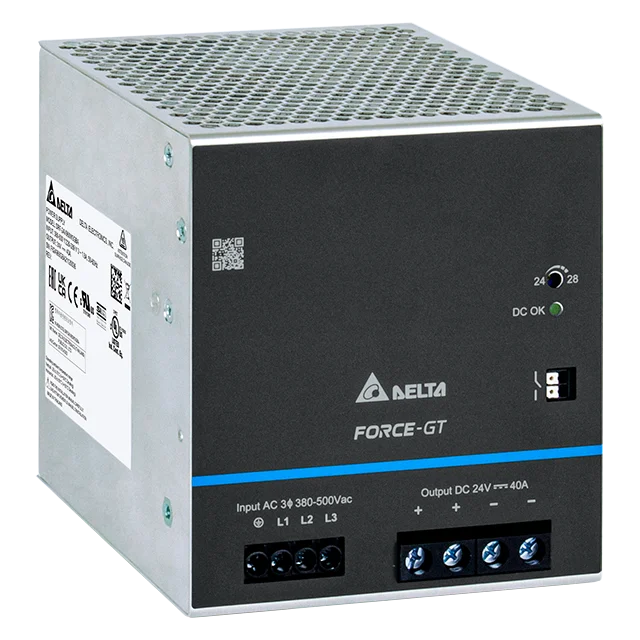 Блок питания импульсный Force-GT, 960W, 40А, 3(2)х320(340)_575VAC (450_800VDC) / 24VDC, DIN35, реле DC OK, винт.клеммы, ал.корпус