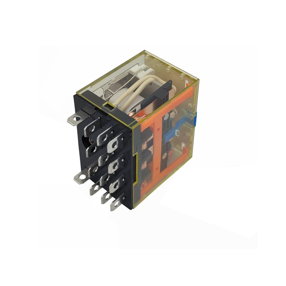 Реле RKL3CO024LT, 3CO, 10A(250VAC/30VDC), 24VDC, мех. индикация, тест-кнопка с блокировкой, LED