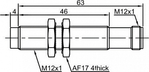 LANBAO LR12XBN04DNCW-E2 Датчик индуктивный, М12, Sn4 мм, незаподлицо, NPN,NC, -25...120C, разъем М12