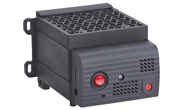 Нагреватель PPH 900W полупроводниковый в пластик. корпусе с вентилятором, выкл. и термостатом, 230VAC, винт. клемма, на дин-рейку/панель