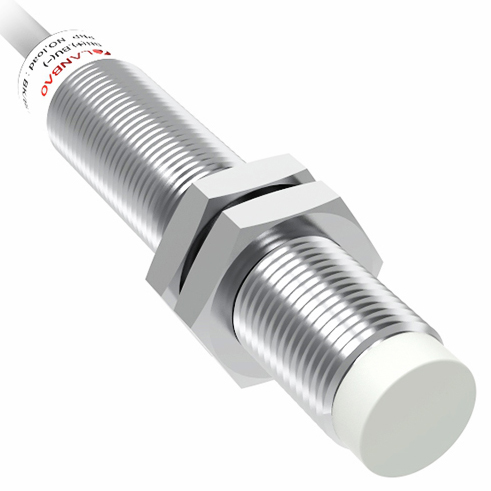 LANBAO LR12XCN10DNOY Индуктивный датчик 10 мм, цилиндрический, незаподлицо, 10…30 DC, NPN, NO, никел