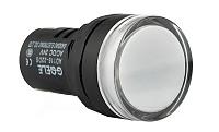 Индикатор светодиодный моноблочный AD116-22DS, белый, LED 110VAC/DC, IP65, 22mm