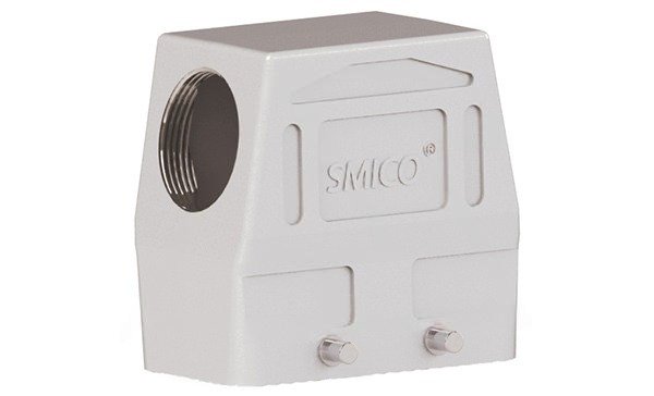 Корпус разъема, размер H10B, кабельный, высокий, угловой ввод M32, металл, IP65, RAL 7037