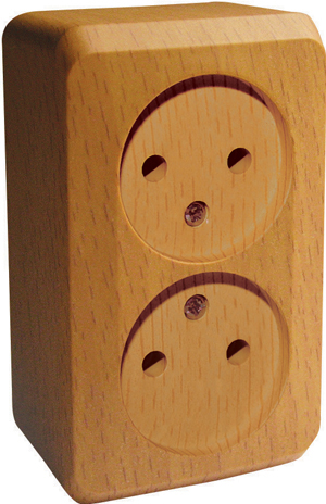 ЭТЮД О/У РОЗЕТКА двойная без заземления без шторок, 16А, 250B, БУК