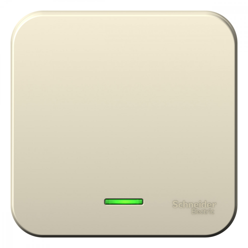 BLANCA О/У 1-клавишный ВЫКЛЮЧАТЕЛЬ (сх.1) с подсветкой, 10А, 250В, МОЛОЧНЫЙ