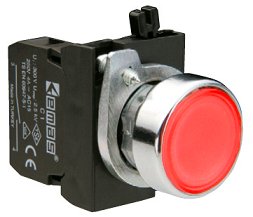 Кнопка (2НО+2НЗ), красный цвет, серия CM (250В AC, 4А), IP65