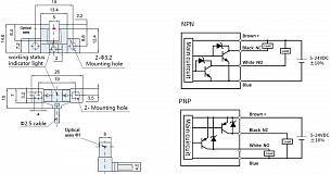 LANBAO PU05M-TGPR-L миниатюрный вилочный датчик 5мм PNP NO/NC кабель 1м