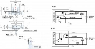 LANBAO PU05M-TGPR-L миниатюрный вилочный датчик 5мм PNP NO/NC кабель 1м