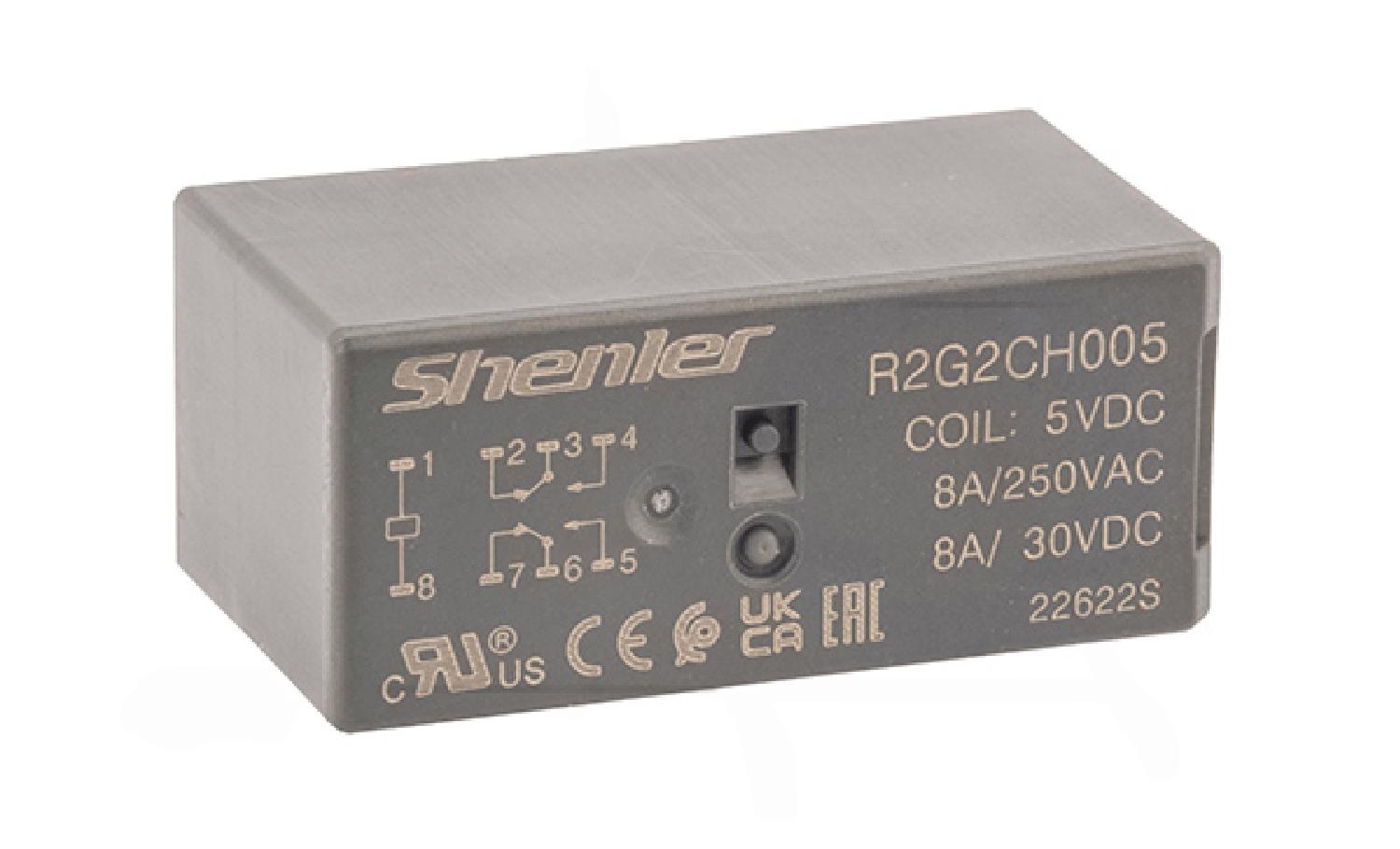 Реле R2G2CH005, 2CO, 8A(250VAC/30VDC), 5VDC, растр. 5mm