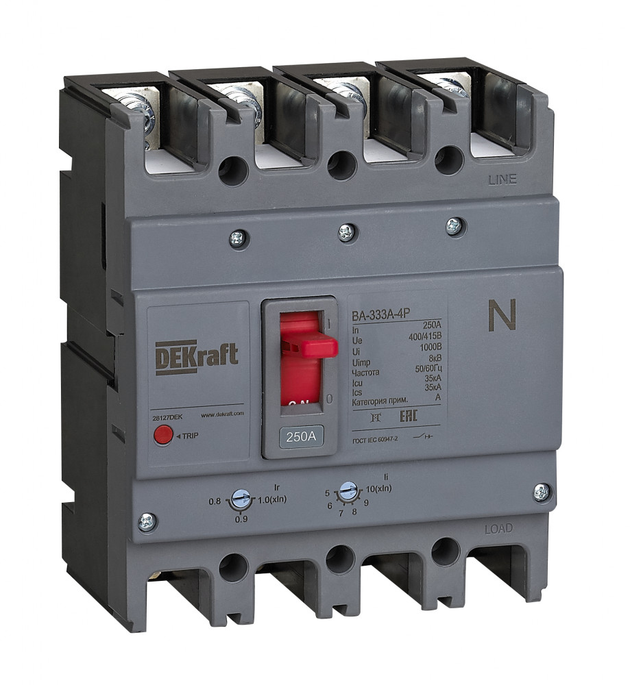 Силовой авт. выключатель 4P 250A 35кА ВА-333А