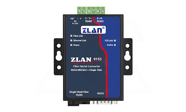 Оптоволоконный преобразователь ZLAN9153-3-EU (используется с ZLAN9153-5-EU), RS-232/Ethernet в одномодовое оптоволокно, разъем SC, 24VDC, EU, DIN35