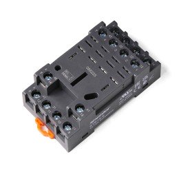 Цоколь STB14-E, 4CO, 16A(300V), винтовой зажим, черный, на рейку DIN35, для RKL4CO, 56.34, RPM4, LY4