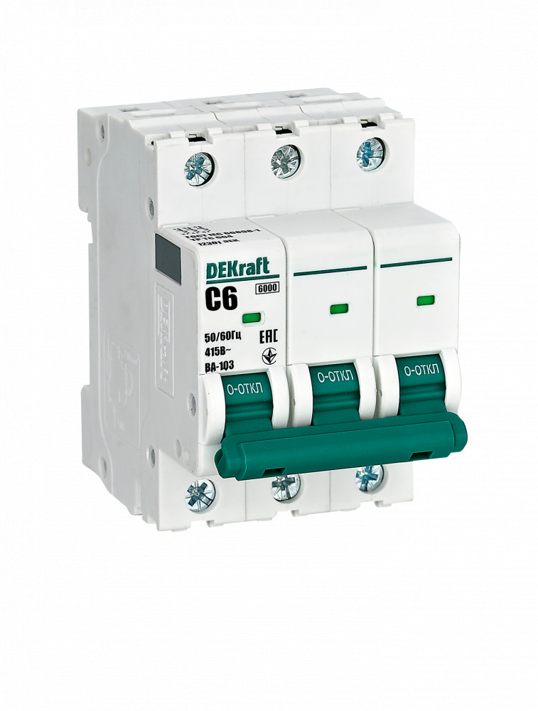 Авт. выкл. 3Р 6А х-ка C ВА-103 6кА нов.