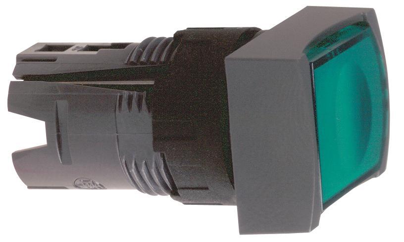 КНОПКА ПРЯМОУГ. С ПОДСВ. ЗЕЛЕНАЯ