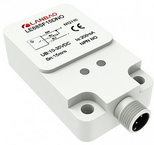 LANBAO LE68SF15DPO-E2 индуктивный датчик 40x20x68мм  PNP NO Sn=15мм разъем М12