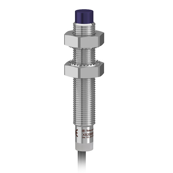 ИНДУКТИВНЫЙ ЦИЛИНДРИЧЕСКИЙ ДАТЧИК M8, L42mm, латунь, Sn2.5 mm, 12..24VDC, кабель 2м XS208BLNAL2