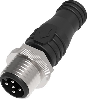 LANBAO QE12-W5F 1001 прямой штекер M12 5pin, резьбовая часть и кольцо из нерж. стали