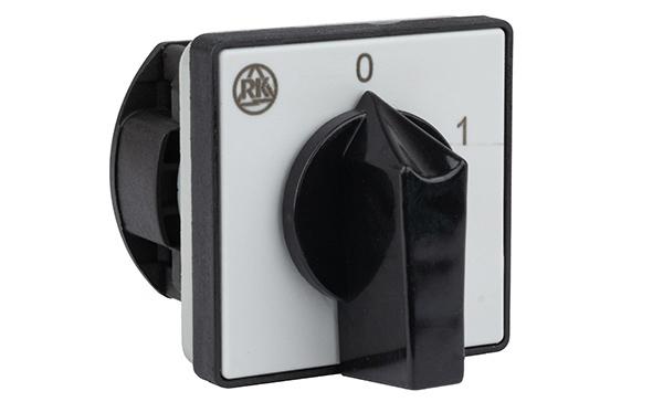 Переключатель PS 16 90 U, 1P, 20A, тип 0-1 (60°), 1NO на 1, 2.5kW(230VAC по АС-23), на дверь, фронт IP40