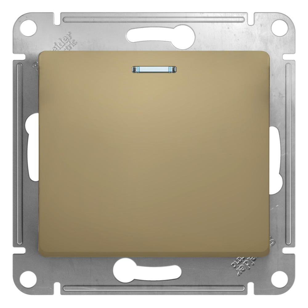 GLOSSA 1-клавишный ВЫКЛЮЧАТЕЛЬ с подсветкой, сх.1а, 10АХ, механизм, ТИТАН