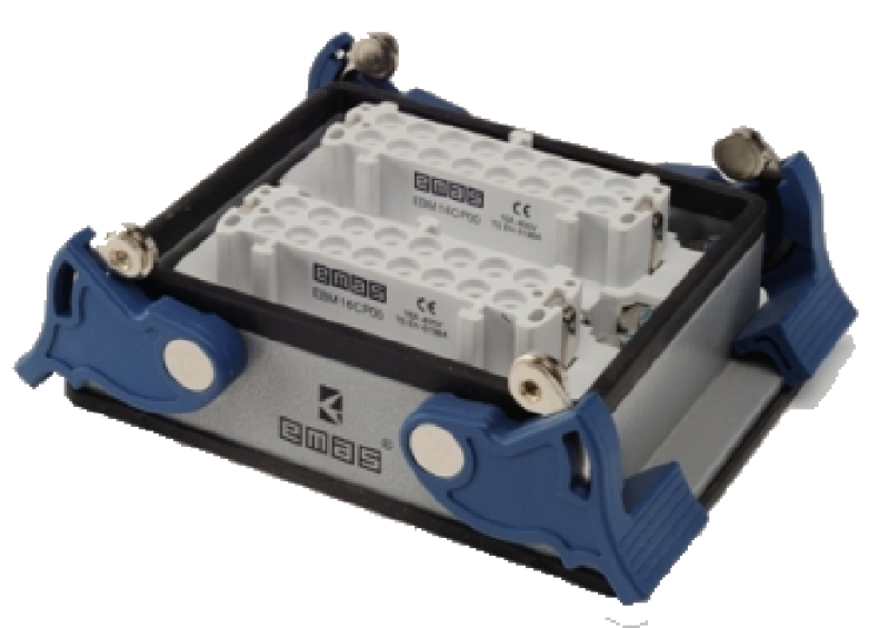 Кожух с гнездом (монтаж на перегородке) металлический, 32 полюса, 16A, нижний ввод, IP65 EBM32PM44