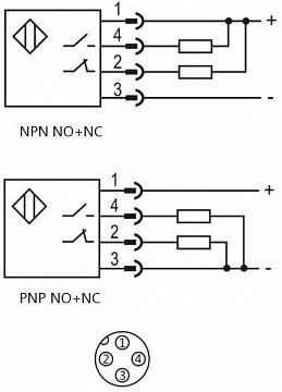 LANBAO PTF-PM5DPR-E2 оптический датчик 50x50x17мм 10-30DC PNP NO+NC Sn=5м (R-тип) разъем М12
