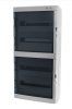 Щит навесной GALANT 4x18M, N/PE 8x 10x16+10x10mm2, 2x дымчатых пласт. двери, светло-серый RAL7035, 878x432x160mm, IP65