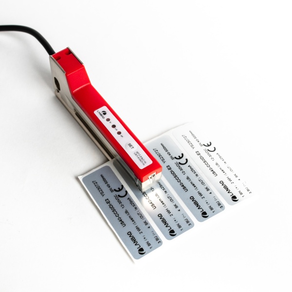 LANBAO LAP-TR03TNB Оптический датчик этикетки Инракрасный свет, NPN, 12…24 VDC, вилочный, Кабель 2м,