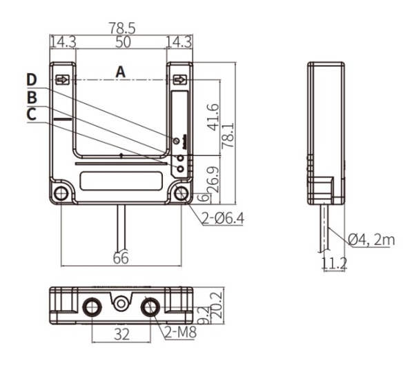 Щелевой датчик LANBAO PU50S-TDPB