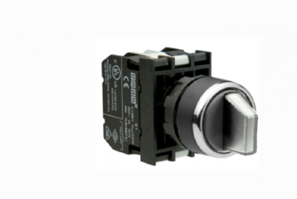 Переключатель 2-0-1 (1НО+1НО), с фиксацией, белый цвет, с блоком подсветки B3 (без лампы), серия B (250В AC, 4А), IP50 B131SL30B