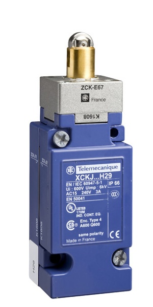 Концевой выключатель, XC Standard, XCKJ, стальной роликовый плунжер, усиленный, 600 В переменного тока, 10 А XCKJ1305955