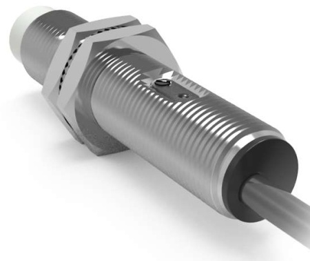LANBAO CR12CN04DNO Емкостной датчик 4 мм, 10…30 DC, NPN, NO, незаподлицо, никелированная латунь, каб