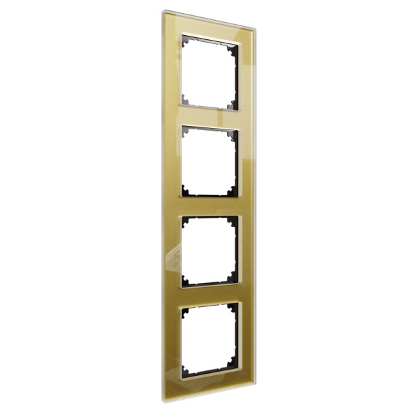 MERTEN M-Elegance РАМКА стеклянная 4 поста, ЗОЛОТО, SM