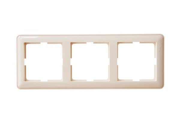 W59 3-постовая РАМКА, универсальная, СЛОНОВАЯ КОСТЬ
