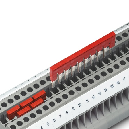 Перемычка FBS 10-5 на 10 полюсов, для клемм 5,2mm, 24A, красная