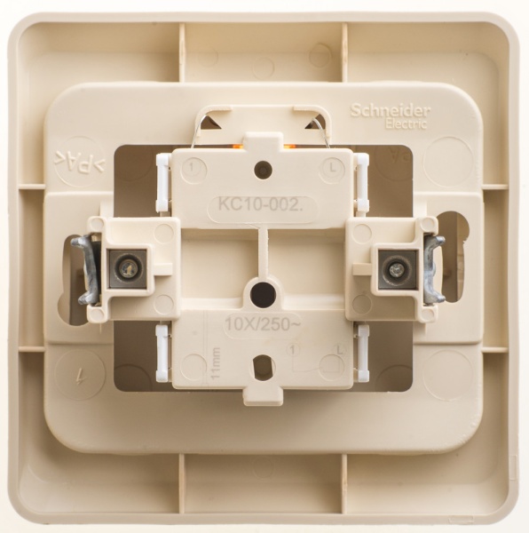 ЭТЮД С/У ВЫКЛЮЧАТЕЛЬ с самовозвратом с подсветкой 10 АХ, КРЕМОВЫЙ