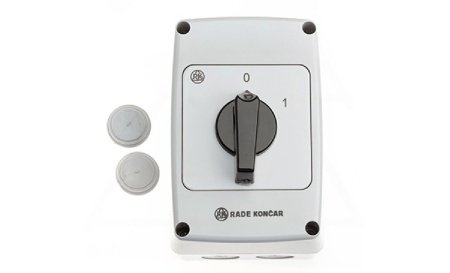 Переключатель PNGBS 25 92, 4P, 25A, тип 0-1, 11kW(400VAC по АС-23), черная рукоятка, в корпусе IP65