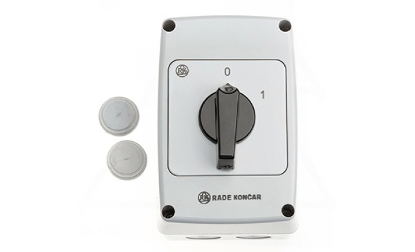 Переключатель PNGBS 25 92, 4P, 25A, тип 0-1, 11kW(400VAC по АС-23), черная рукоятка, в корпусе IP65