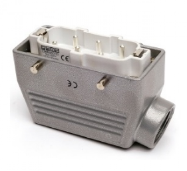 Кожух со штепселем металлический, 6 полюсов, 35A, боковой ввод (PG 21), IP65 EBM606FU10