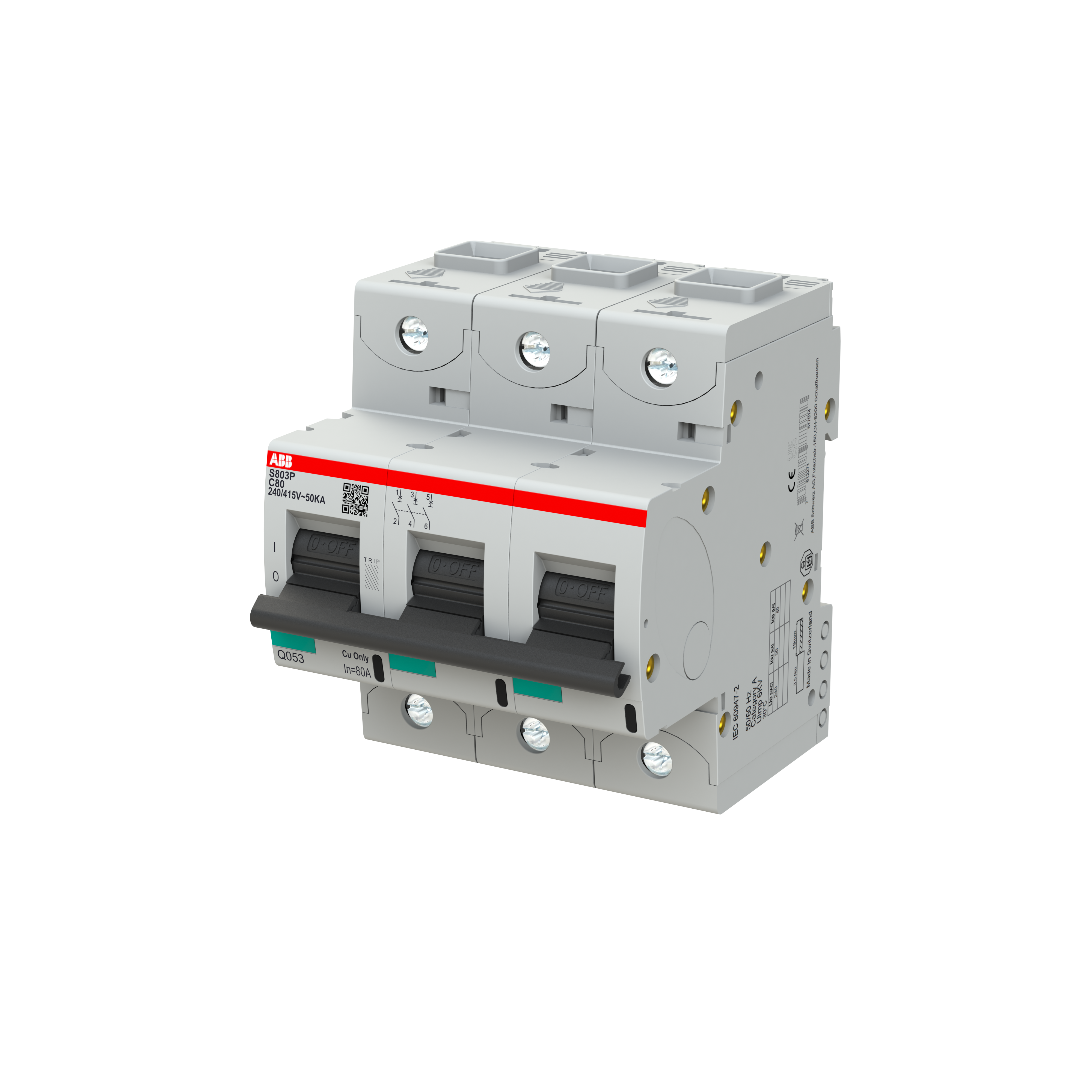 Авт. выключатель S803P-C80, 3P C 80A Icu=50kA 4.5M