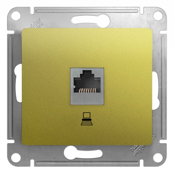 GLOSSA РОЗЕТКА компьютерная RJ45 кат.5Е, механизм, ФИСТАШКОВЫЙ