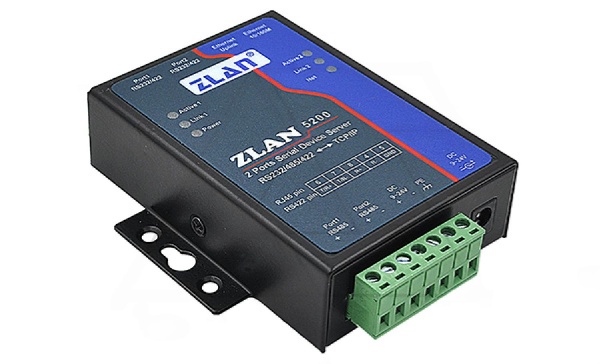 Преобразователь интерфейсов ZLAN5200, RS-232/485/422 в Ethernet, 2xRS-485, 2xRS-232/422, 24VDC