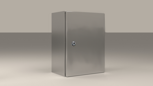 Щит ECOR моноблочный 1000x800x300мм (ВxШxГ) из нерж. стали навесной с монт. панелью  однодверный, 2 язычковых замка,  дно глухое, IP66