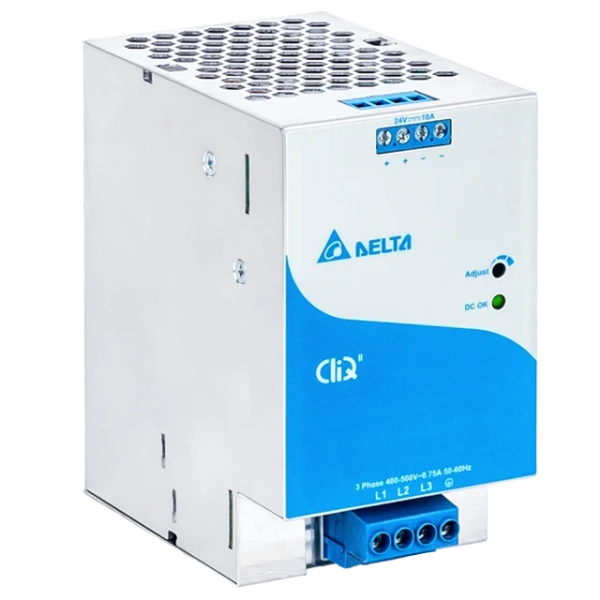 Блок питания импульсный CliQ II, 240W, 10А, 3(2)х320_600VAC (450_800VDC) / 24VDC, DIN35, винт.клеммы, ал.корпус