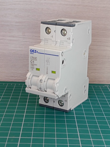 Автоматический выключатель LTN-UC-1C-2 In 1 A, Ue AC 230/400 V / DC 220/440 V, характеристика C, 2-полюс, Icn 10 kA