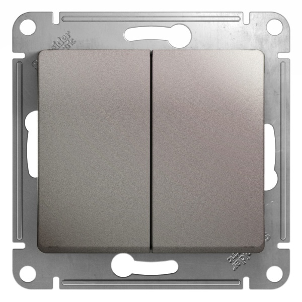 GLOSSA 2-клавишный ВЫКЛЮЧАТЕЛЬ, сх.5, 10AX, механизм, ПЛАТИНА