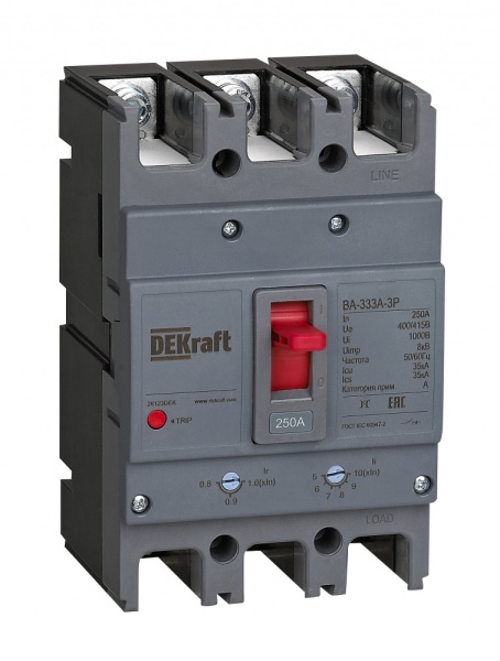 Силовой авт. выключатель 3P 250A 35кА ВА-333А
