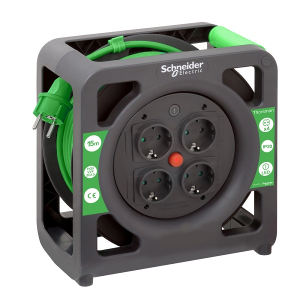 Удлинитель катушечный Thorsman 4 роз 15м 3х1.5 IP20